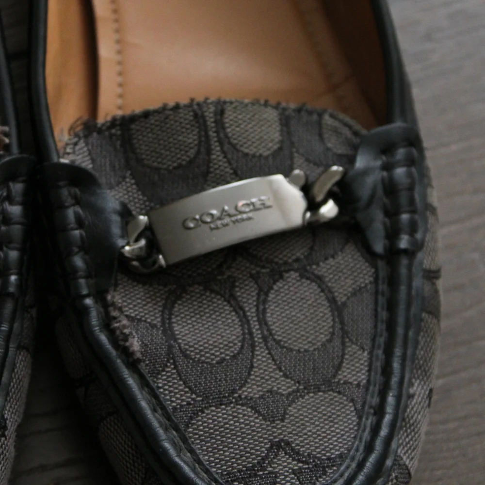 Coach Signature Logo Slip-On Loafers in Charcoal Gray - Picture 8 of 10